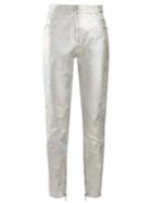 Matchesfashion.com Balmain - High Rise Straight Leg Jeans - Womens - Silver