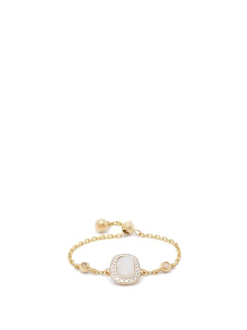 Matchesfashion.com Anissa Kermiche - October Opal, Diamond & Gold Chain Ring - Womens - White Multi