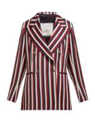 Matchesfashion.com Giuliva Heritage Collection - The Stella Double Breasted Striped Wool Blazer - Womens - Red Multi