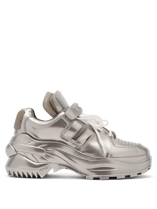Matchesfashion.com Maison Margiela - Retro Fit Laminated Trainers - Womens - Silver
