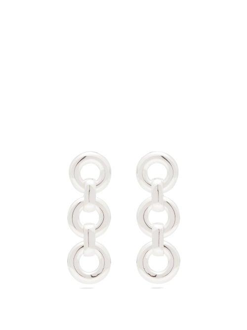Matchesfashion.com Alta Ora - Hoop Drop Sterling Silver Earrings - Womens - Silver