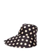 Matchesfashion.com La Prestic Ouiston - Polka Dot Silk Bucket Hat - Womens - Black
