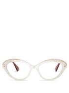 Matchesfashion.com Gucci - Embellished Cat Eye Acetate Glasses - Womens - Clear