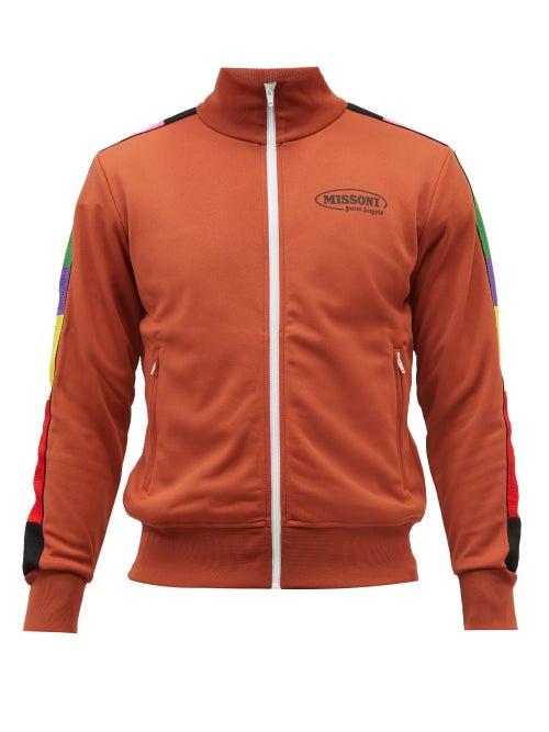 Palm Angels - X Missoni Logo-print Jersey Track Jacket - Mens - Red