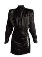 Matchesfashion.com Alessandra Rich - Crystal Embellished Silk Satin Mini Dress - Womens - Black