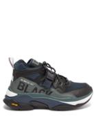 Matchesfashion.com Brandblack - Saga Mil Spec Mesh And Leather Trainers - Mens - Black Grey