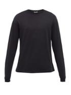 Auralee - Seamless Long-sleeve Cotton Jersey Top - Mens - Black