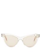 Matchesfashion.com Stella Mccartney - Star Inset Bio Acetate Sunglasses - Womens - Light Brown