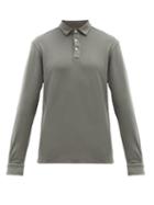 Matchesfashion.com Altea - Long Sleeved Cotton Jersey Polo Shirt - Mens - Khaki