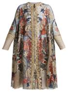 Matchesfashion.com Biyan - Hanaz Embroidered Tulle Coat - Womens - Navy Multi