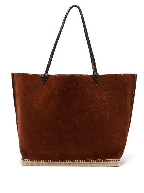 Matchesfashion.com Altuzarra - Espadrille Large Suede Tote Bag - Womens - Dark Brown