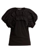 Alexander Mcqueen Puff-sleeves Ruched-detailed Cotton T-shirt