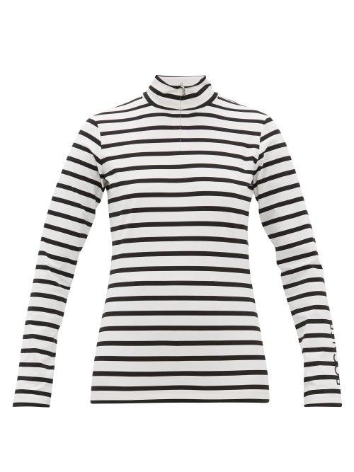 Matchesfashion.com Bogner - Beline Striped Jersey Half Zip Top - Womens - White Stripe