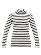 Matchesfashion.com Bogner - Beline Striped Jersey Half Zip Top - Womens - White Stripe