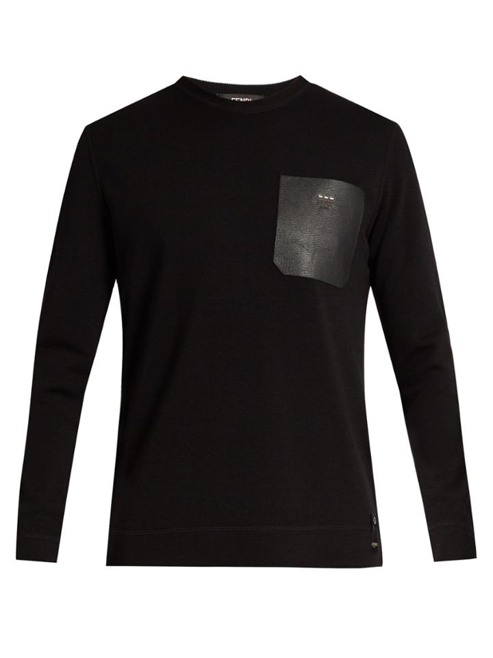 Fendi Leather-patch Wool Sweater