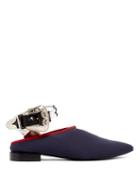 Matchesfashion.com Toga - Neoprene Western Buckle Sling Back Flats - Womens - Navy