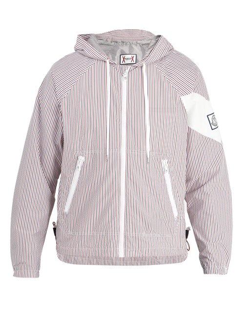 Matchesfashion.com Moncler - Hooded Seersucker Jacket - Mens - Multi