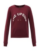 Matchesfashion.com The Upside - Bondi Logo-print Cotton-jersey Sweatshirt - Womens - Burgundy