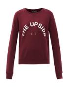 Matchesfashion.com The Upside - Bondi Logo-print Cotton-jersey Sweatshirt - Womens - Burgundy