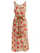 Matchesfashion.com Rhode Resort - Charlie Tie Waist Cotton Dress - Womens - Red Multi