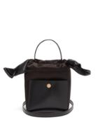 Matchesfashion.com Sophie Hulme - Knot Nano Leather And Satin Bag - Womens - Black