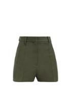 Matchesfashion.com Khaite - Casey Cotton Twill Shorts - Womens - Dark Green