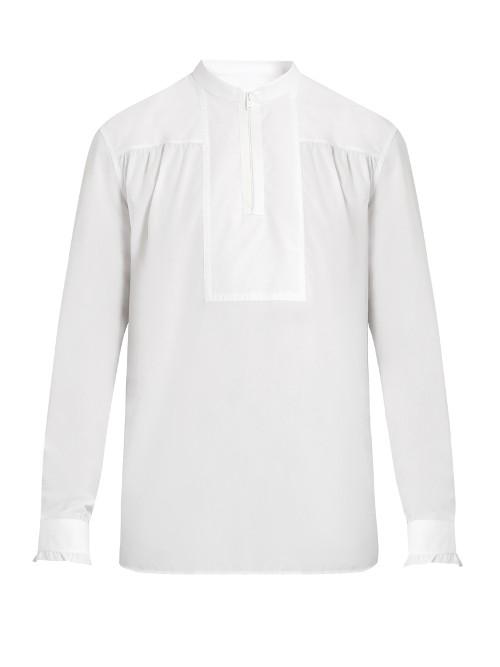 Maison Margiela Zip-front Cotton-batiste Shirt