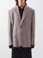 Balenciaga - Single-breasted Linen Jacket - Mens - Grey