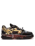 Matchesfashion.com Maison Margiela - Fusion Leather And Mesh Trainers - Mens - Black Red