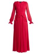 Matchesfashion.com Giambattista Valli - Gathered Silk Chiffon Gown - Womens - Fuchsia