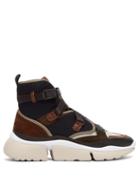 Matchesfashion.com Chlo - Sonnie Raised Sole High Top Trainers - Womens - Navy Multi