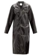 Matchesfashion.com Tibi - Faux Patent-leather Cocoon Coat - Womens - Black
