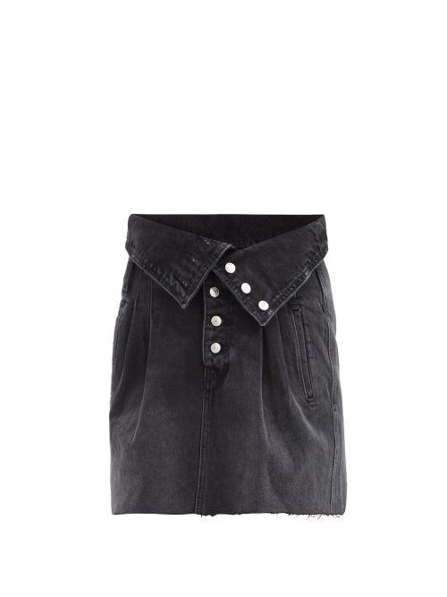 Matchesfashion.com Re/done Originals - 80s Fold-over Denim Skirt - Womens - Black