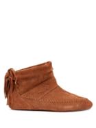 Matchesfashion.com Saint Laurent - Nino Fringed Suede Ankle Boots - Womens - Tan