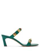 Matchesfashion.com Valentino Garavani - Upstud Point-toe Leather Sandals - Womens - Green