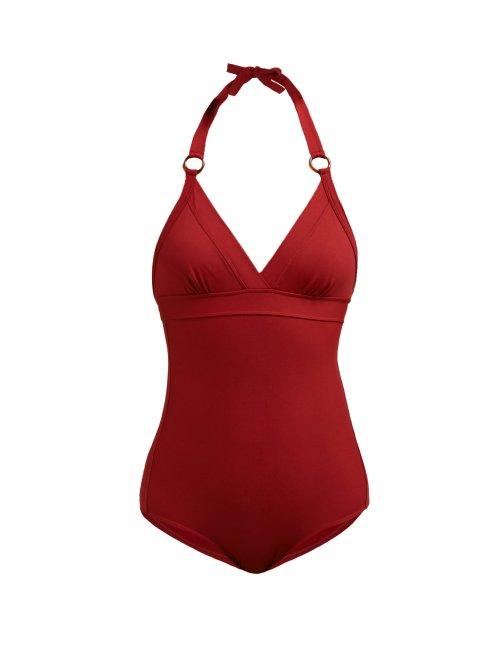 Matchesfashion.com Max Mara Beachwear - Valdai Stretch Jersey Swimsuit - Womens - Red