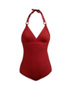 Matchesfashion.com Max Mara Beachwear - Valdai Stretch Jersey Swimsuit - Womens - Red