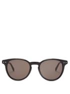 Matchesfashion.com Bottega Veneta - Intrecciato Round Frame Acetate Sunglasses - Mens - Black