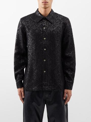 Sfr - Ripley Wool-blend Devor Shirt - Mens - Black