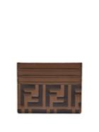 Matchesfashion.com Fendi - Logo Embossed Leather Cardholder - Mens - Brown