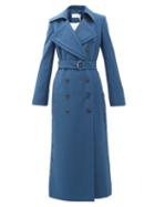 Matchesfashion.com Chlo - Belted Stretch-twill Trench Coat - Womens - Blue