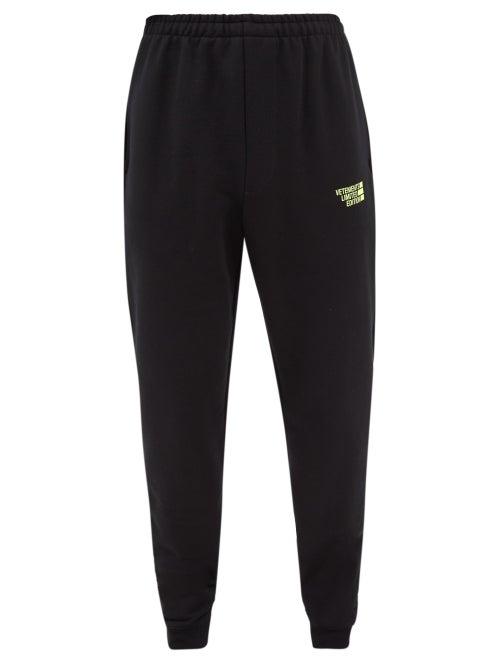 Vetements - Limited Edition Logo Cotton-blend Track Pants - Mens - Black Yellow