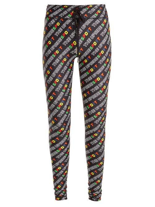 Matchesfashion.com The Upside - Logo Print Performance Leggings - Womens - Black Multi