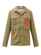 Junya Watanabe - Panelled Satin And Cotton-canvas Field Jacket - Mens - Khaki Multi