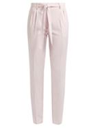 Matchesfashion.com Gabriela Hearst - Magus Tie Waist Pleated Wool Trousers - Womens - Light Pink