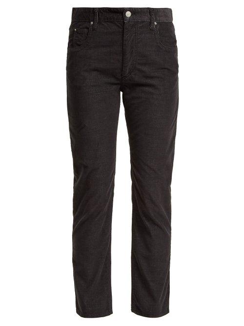 Matchesfashion.com Isabel Marant Toile - Aliff Cotton Blend Girlfriend Trousers - Womens - Black