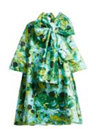 Richard Quinn Bow-embellished Floral-print Duchess-satin Coat