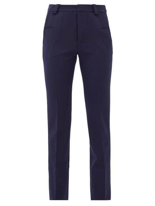Matchesfashion.com Roland Mouret - Lacerta Tailored Crepe Trousers - Womens - Navy