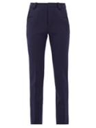Matchesfashion.com Roland Mouret - Lacerta Tailored Crepe Trousers - Womens - Navy