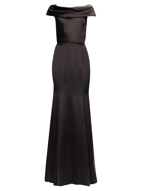 Matchesfashion.com Dolce & Gabbana - Cowl-neck Silk-blend Satin Gown - Womens - Black